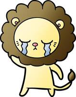 crying cartoon lion vector