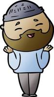 cartoon happy bearded man vector