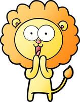 happy cartoon lion vector