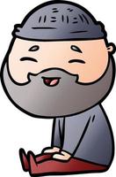 cartoon happy bearded man vector