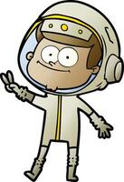 happy astronaut cartoon vector