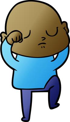 cartoon bald man