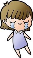 cartoon woman crying vector