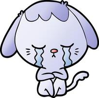 cartoon crying dog vector