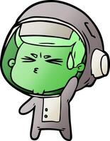 cartoon stressed astronaut vector