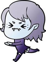 annoyed cartoon vampire girl vector