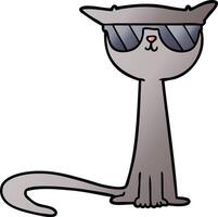 gato genial de dibujos animados vector