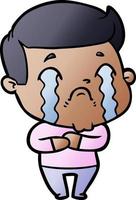 cartoon man crying vector