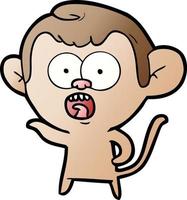 cartoon shocked monkey vector