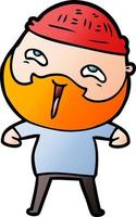 cartoon happy bearded man vector