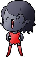 cute cartoon happy vampire girl vector