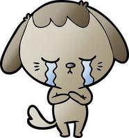 cartoon crying dog vector