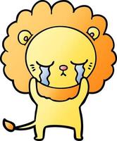 crying cartoon lion vector