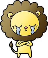 crying cartoon lion vector