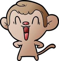 cartoon laughing monkey vector