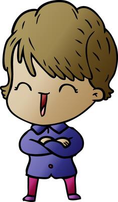 cartoon laughing woman