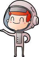 happy cartoon astronaut vector