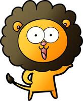 happy cartoon lion vector