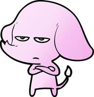 annoyed cartoon elephant vector
