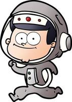 happy astronaut cartoon vector