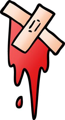 cartoon cut and sticking plaster
