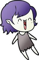 cute cartoon happy vampire girl vector