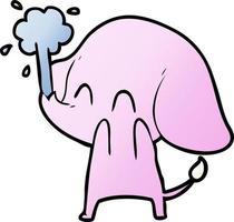 cute cartoon elephant spouting water vector