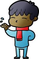 cartoon curious boy vector