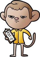 cartoon annoyed monkey boss vector