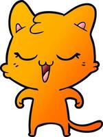 happy cartoon cat vector