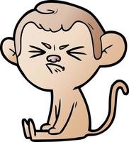 cartoon angry monkey vector