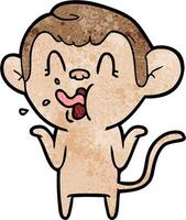 crazy cartoon monkey vector