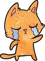 crying cartoon cat pointing vector