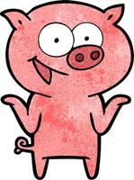 cartoon pig with no worries vector