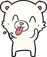 oso polar de dibujos animados grosero sacando la lengua vector