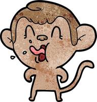 crazy cartoon monkey vector