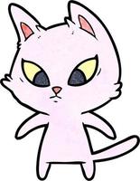 confused cartoon cat vector