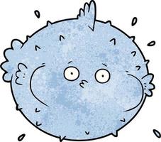 cartoon puffer fish vector