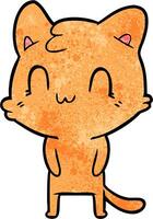 cartoon happy cat vector