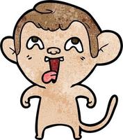 crazy cartoon monkey vector