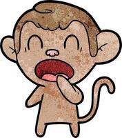 yawning cartoon monkey vector