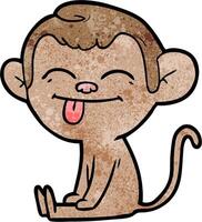 funny cartoon monkey sitting vector