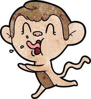 crazy cartoon monkey vector