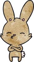 curious bunny cartoon vector