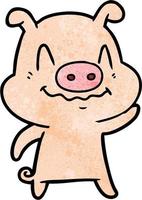 nervous cartoon pig vector