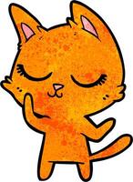 calm cartoon cat vector