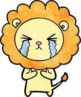 cartoon crying lion vector