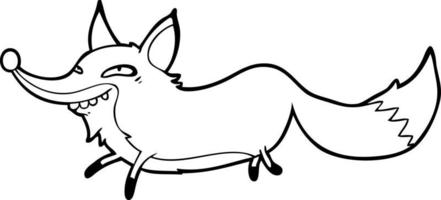 cute cartoon sly fox vector