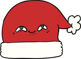 cartoon christmas santa hat vector