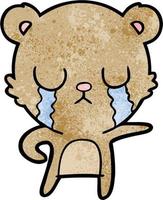 crying cartoon bear vector